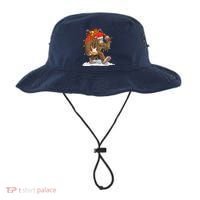 Funny Santa Bigfoot Christmas Lights Rock Sasquatch Believe Bucket Hat thumb 0