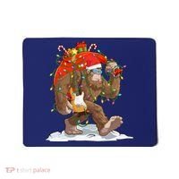 Funny Santa Bigfoot Christmas Lights Rock Sasquatch Believe Mousepad thumb 0