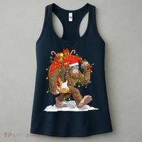 Funny Santa Bigfoot Christmas Lights Rock Sasquatch Believe Women's Tank Top thumb 3