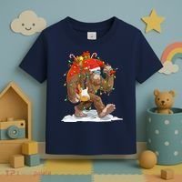 Funny Santa Bigfoot Christmas Lights Rock Sasquatch Believe Toddler T-Shirt thumb 3