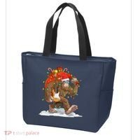 Funny Santa Bigfoot Christmas Lights Rock Sasquatch Believe Tote Bag thumb 3