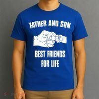 Father Son Best Friends For Life Fist Bump Gift T-Shirt thumb 3