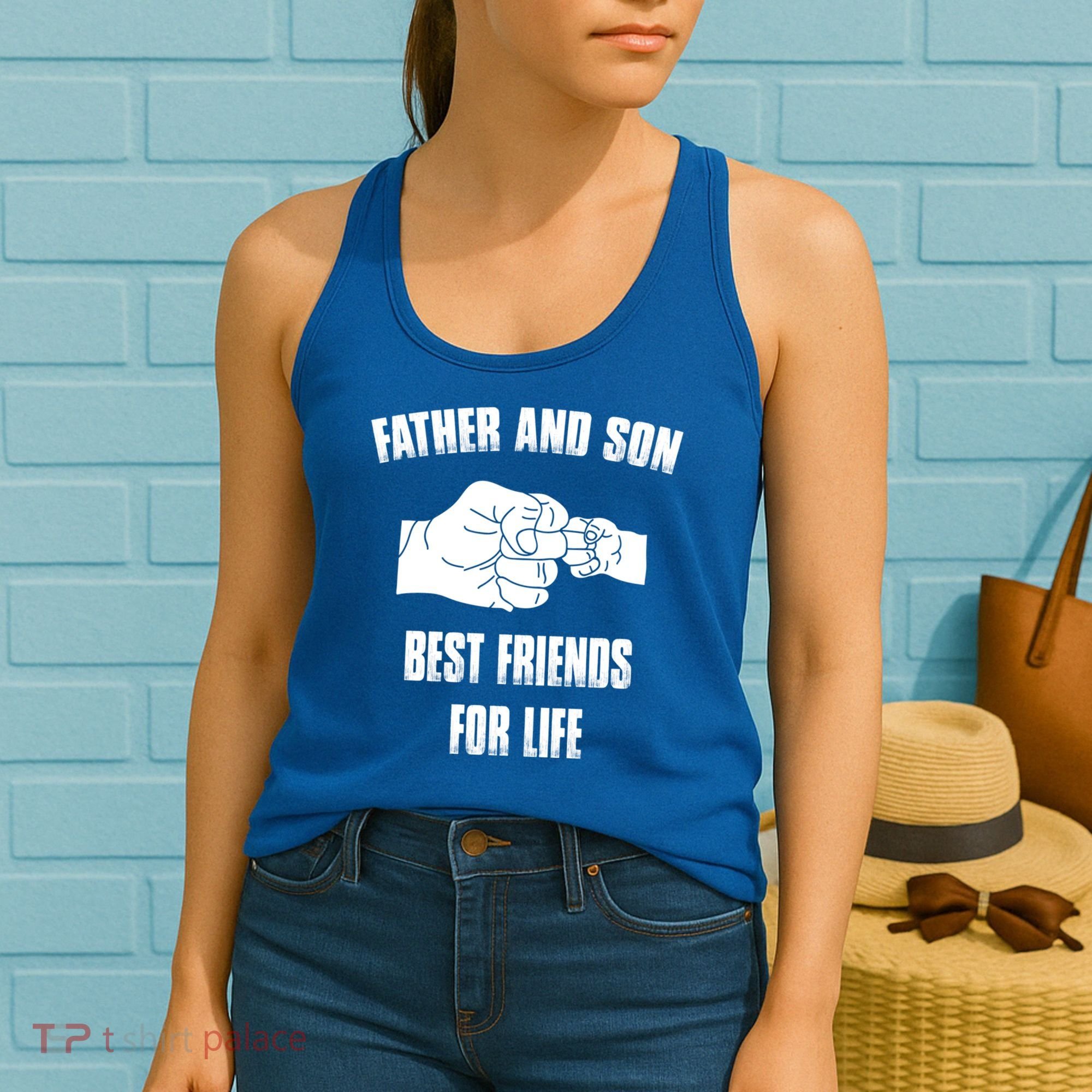 Father Son Best Friends For Life Fist Bump Gift Women's Tank Top
