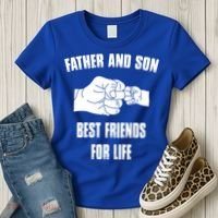 Father Son Best Friends For Life Fist Bump Gift Women's T-Shirt thumb 3