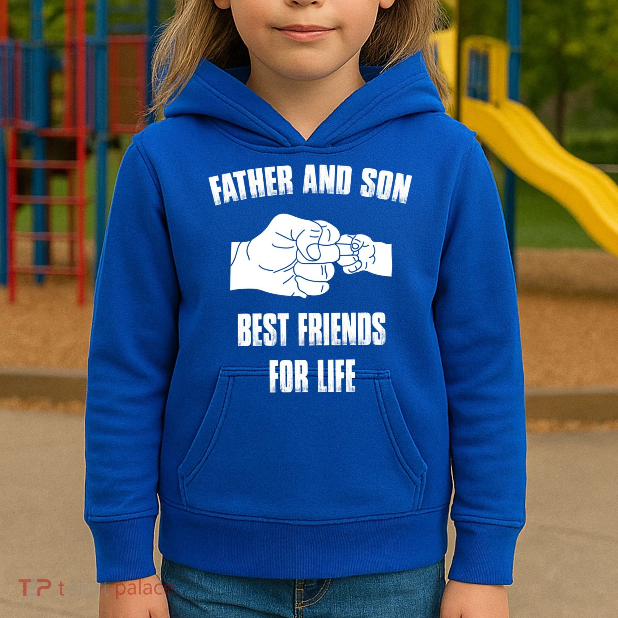 Father Son Best Friends For Life Fist Bump Gift Kids Hoodie