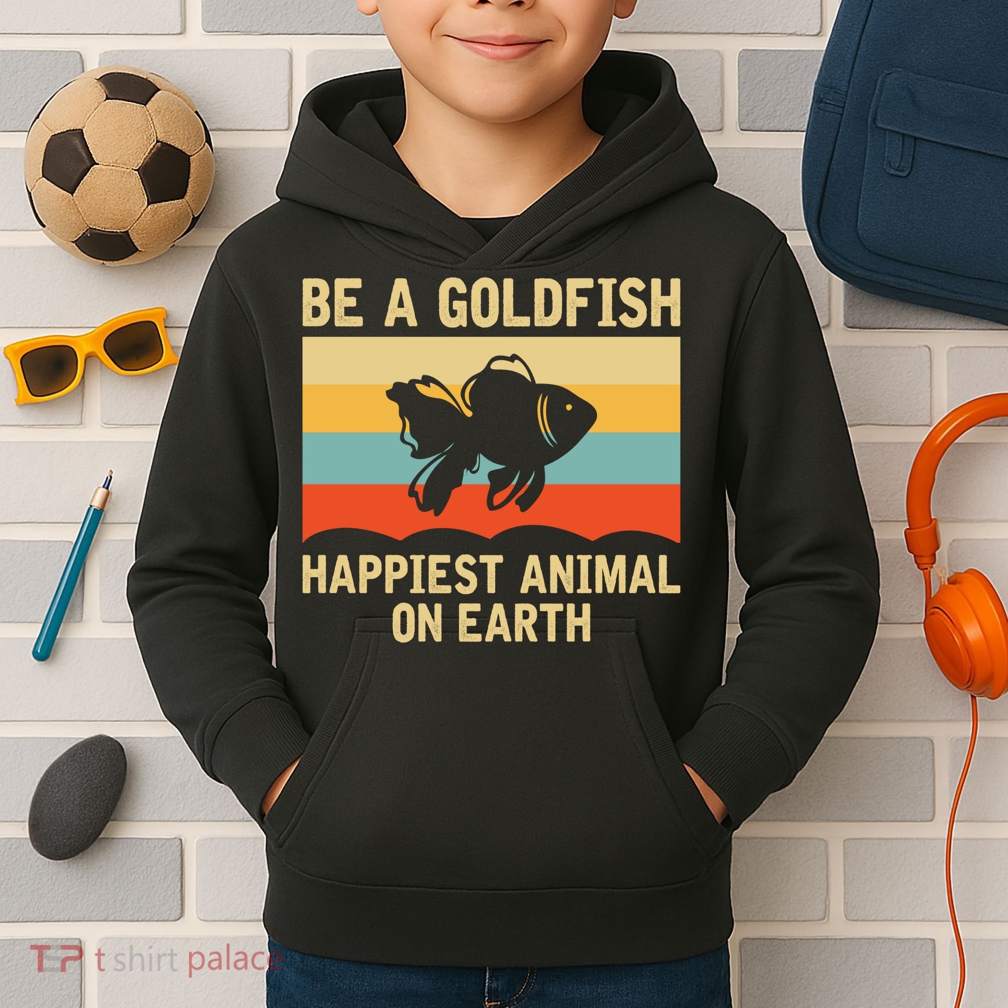 Funny Soccer Be A Goldfish Ted Coach Motivation Lasso Kids Hoodie