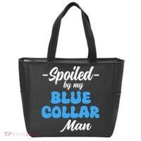 Funny Spoiled By My Blue Collar ManHusband Wife Girlfriend Tote Bag thumb 0
