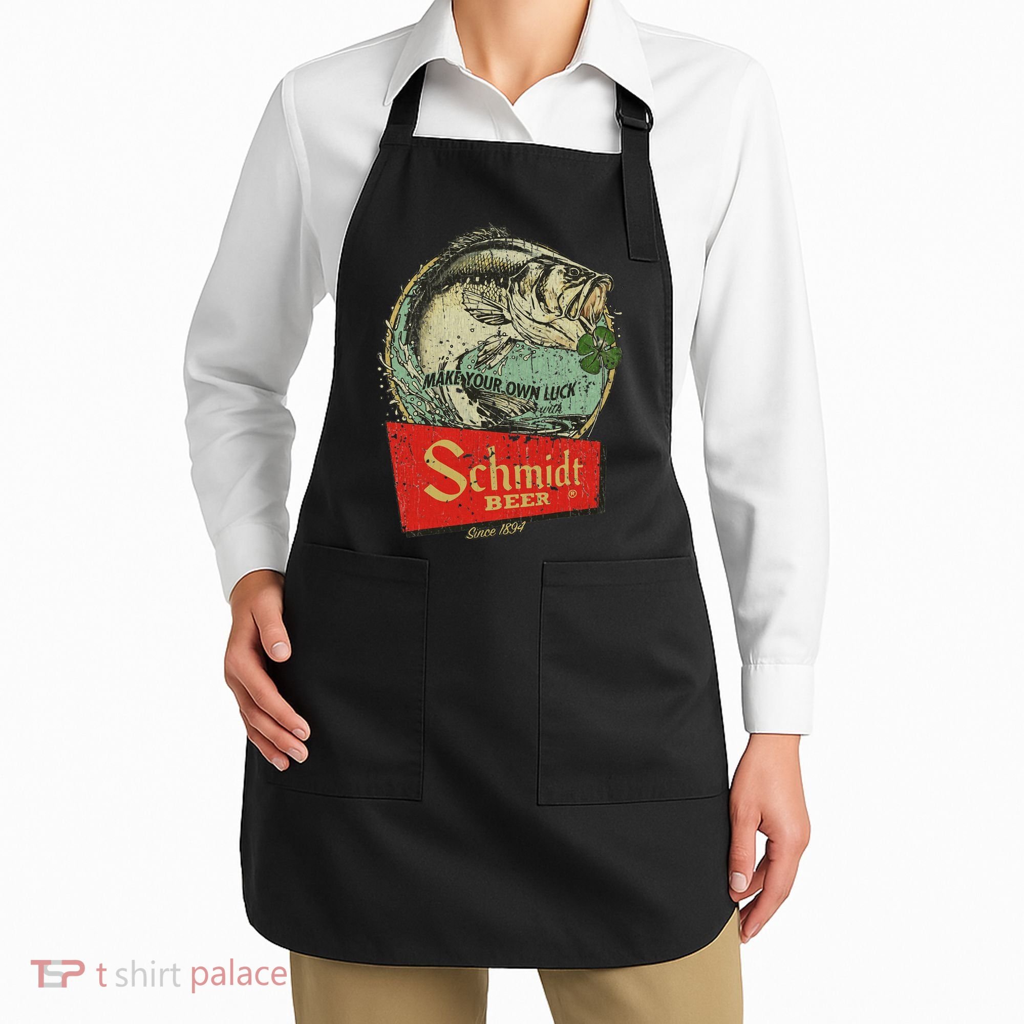 Fishing Schmidt Beer Make Your Own Luck 1894 Apron