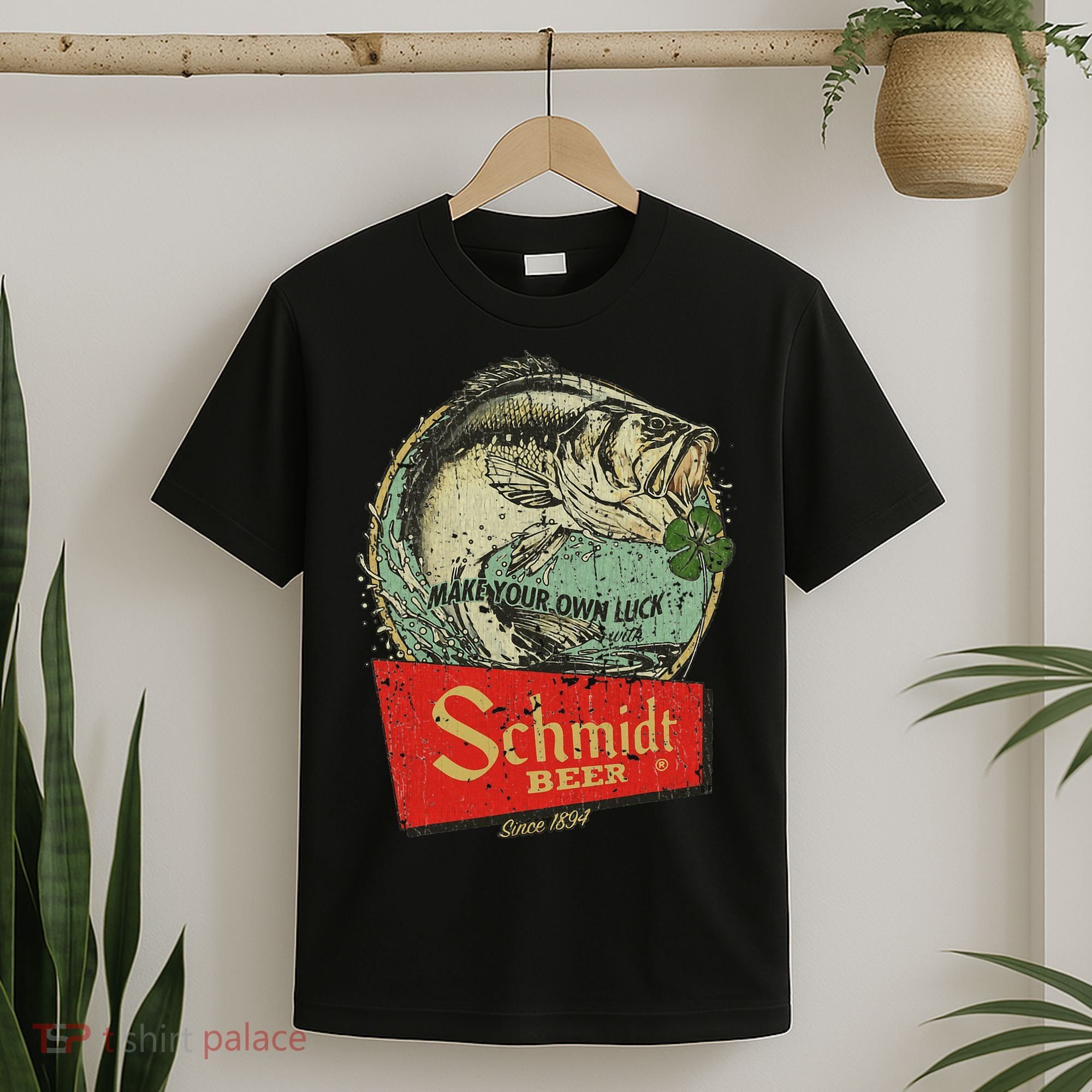 Fishing Schmidt Beer Make Your Own Luck 1894 T-Shirt
