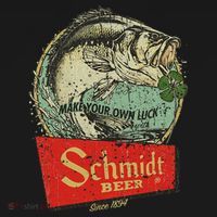 Fishing Schmidt Beer Make Your Own Luck 1894 Button thumb 1