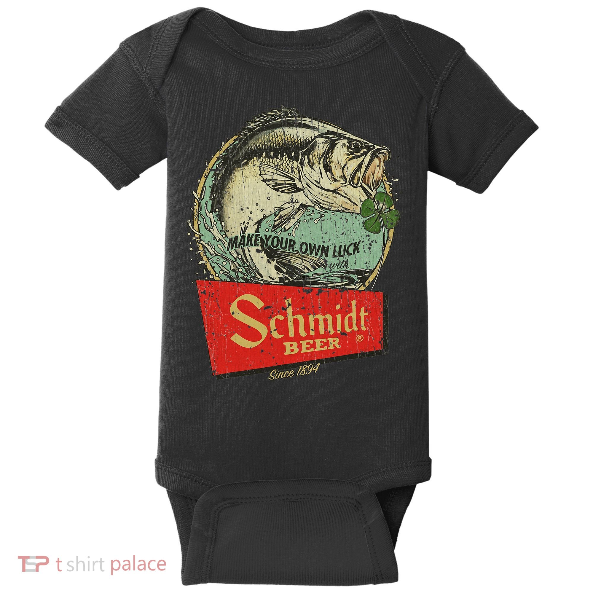 Fishing Schmidt Beer Make Your Own Luck 1894 Baby Bodysuit
