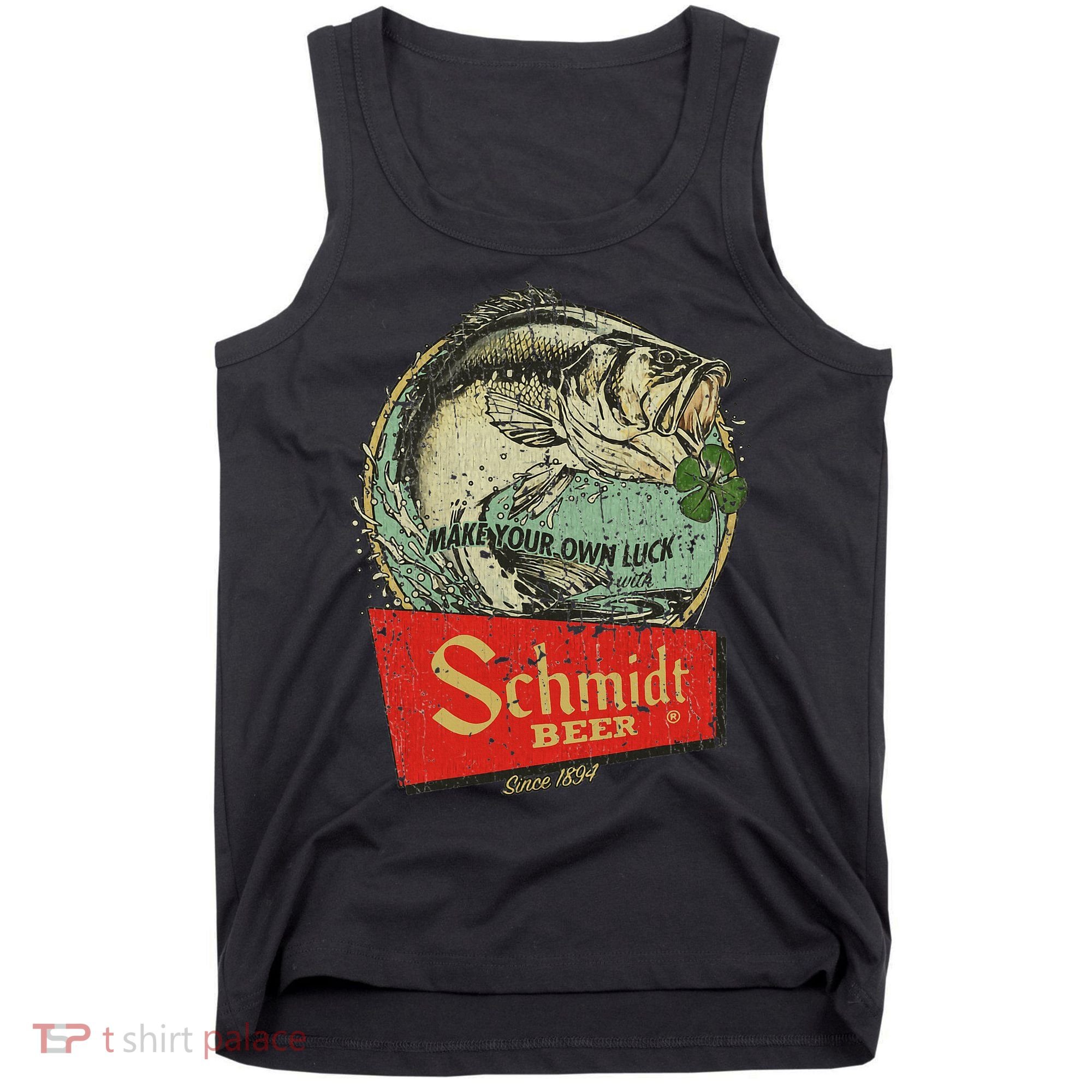 Fishing Schmidt Beer Make Your Own Luck 1894 Tank Top