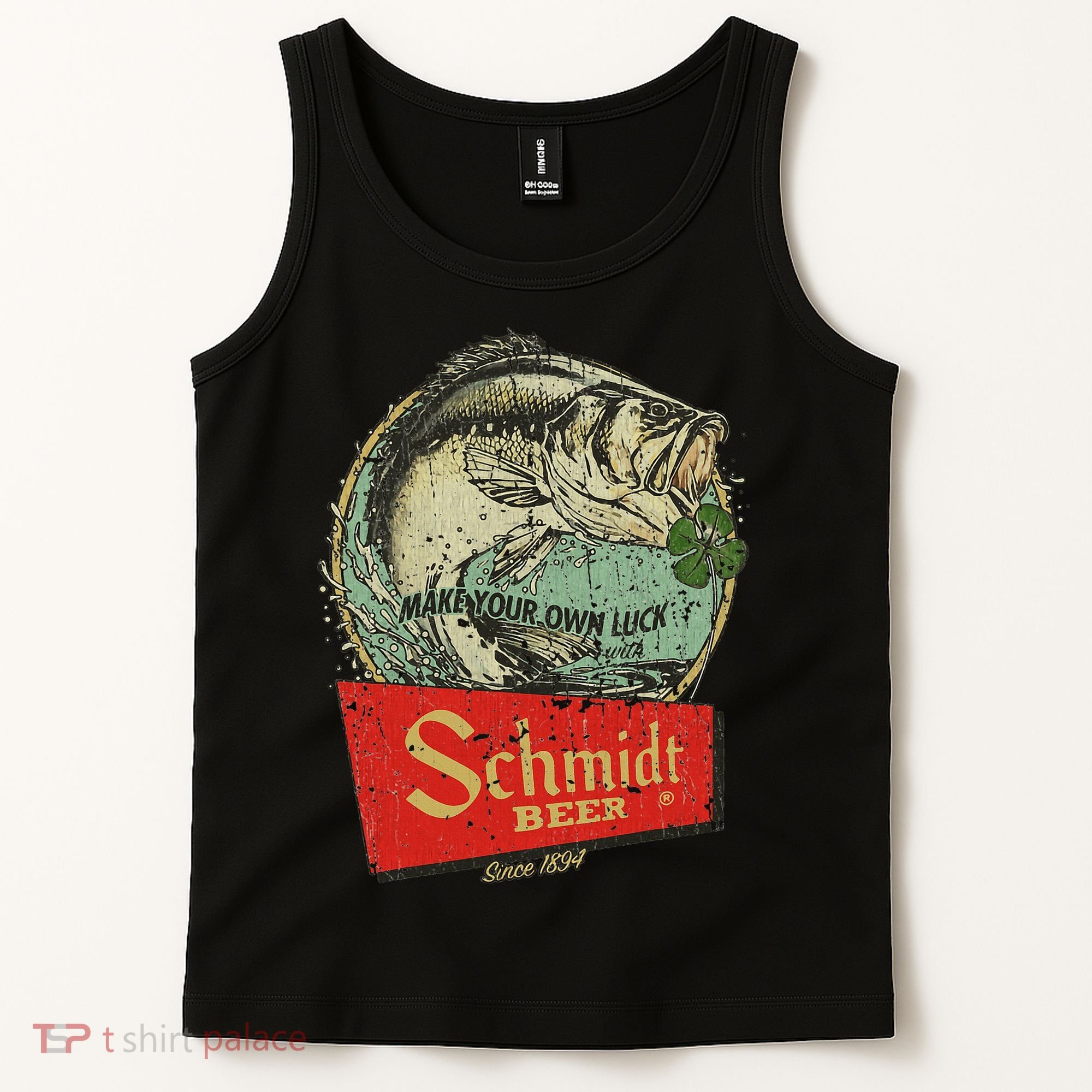 Fishing Schmidt Beer Make Your Own Luck 1894 Tank Top