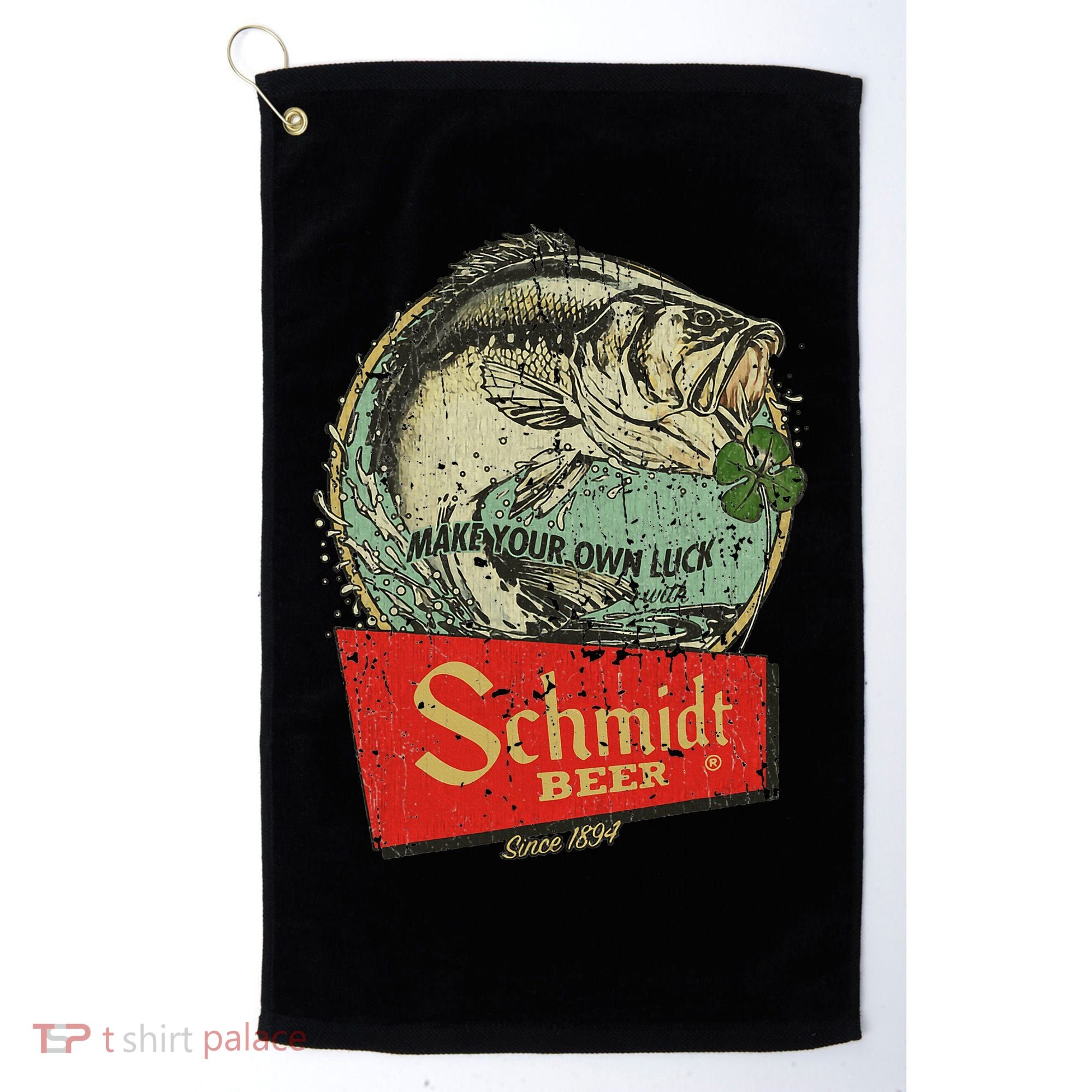 Fishing Schmidt Beer Make Your Own Luck 1894 Golf Towel