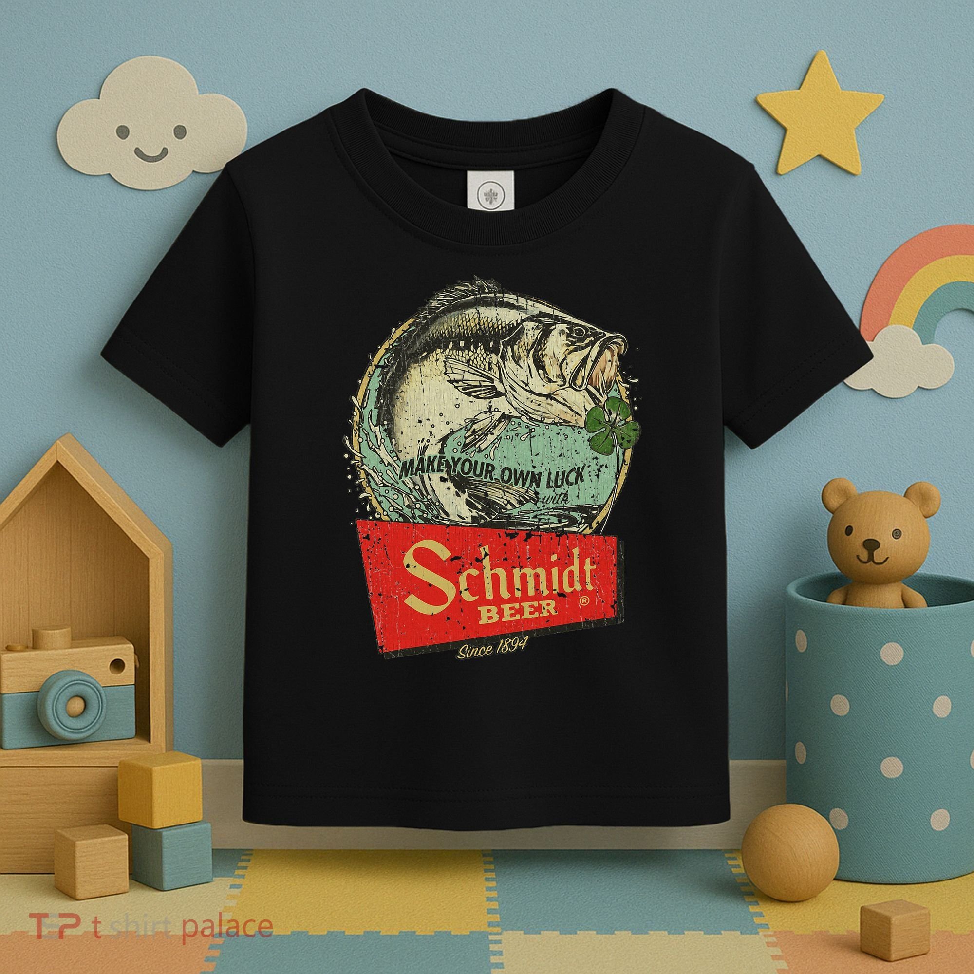 Fishing Schmidt Beer Make Your Own Luck 1894 Toddler T-Shirt