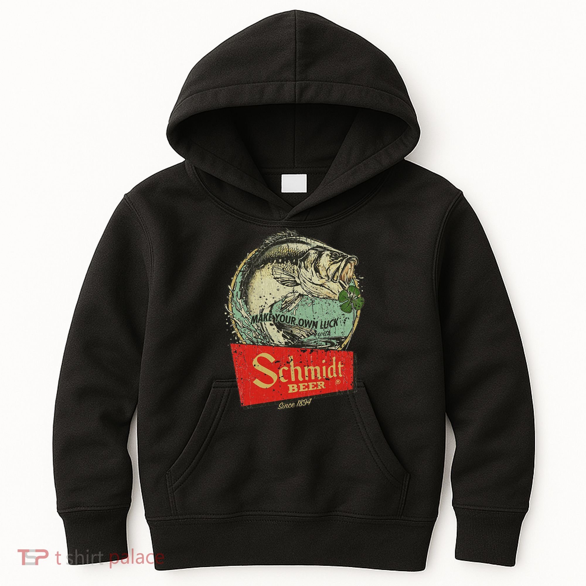 Fishing Schmidt Beer Make Your Own Luck 1894 Kids Hoodie