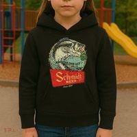 Fishing Schmidt Beer Make Your Own Luck 1894 Kids Hoodie thumb 3