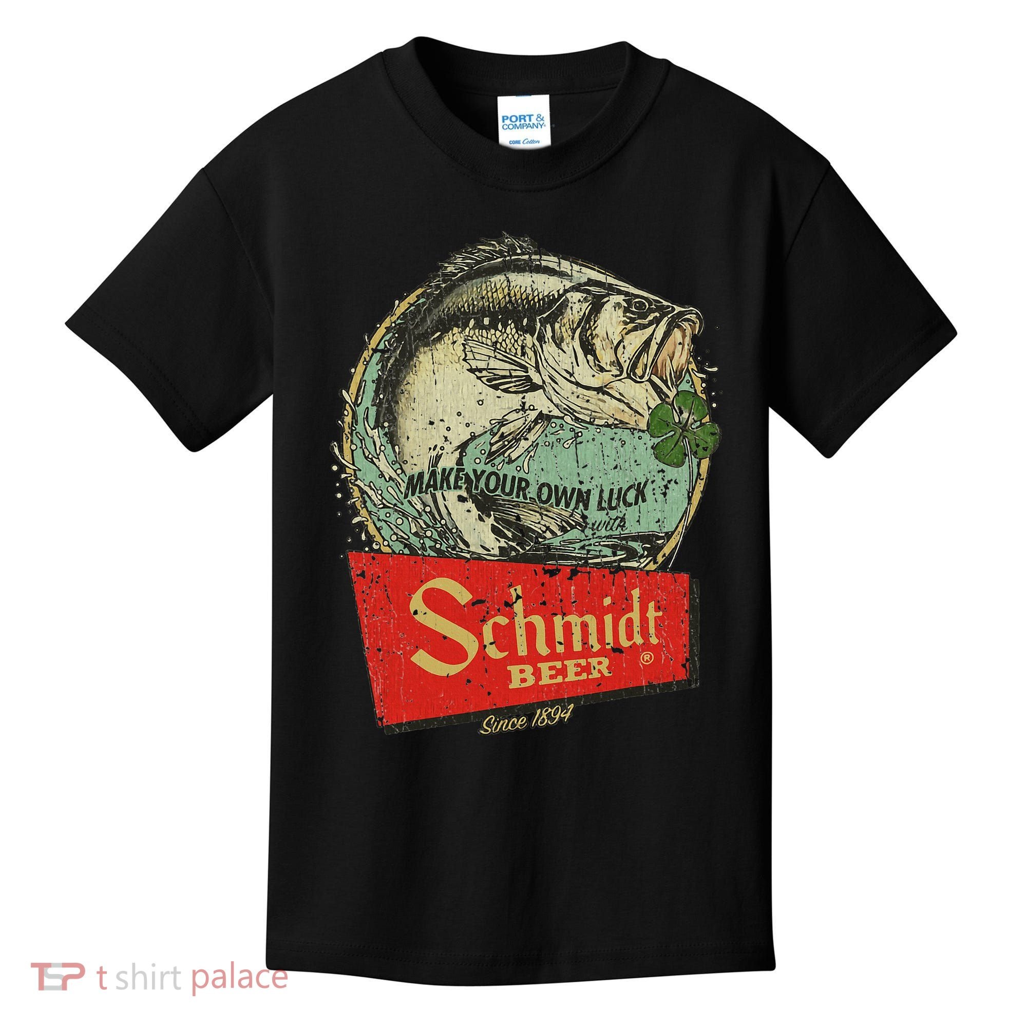 Fishing Schmidt Beer Make Your Own Luck 1894 Kids T-Shirt