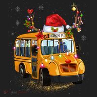 Funny School Bus Reindeer Santa Christmas School Bus Driver Women's Sweatshirt thumb 2