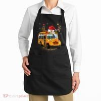 Funny School Bus Reindeer Santa Christmas School Bus Driver Apron thumb 2