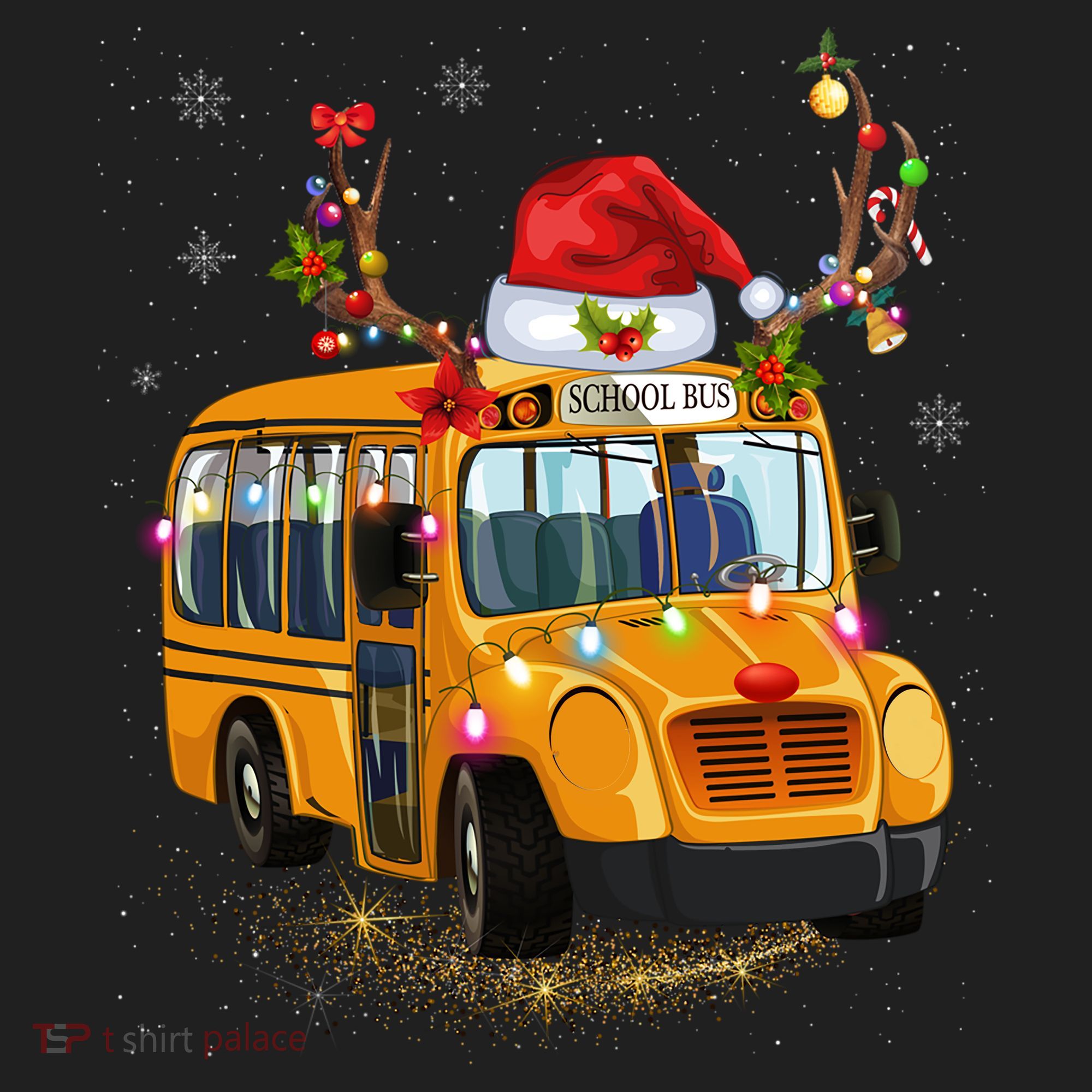 Funny School Bus Reindeer Santa Christmas School Bus Driver Beanie