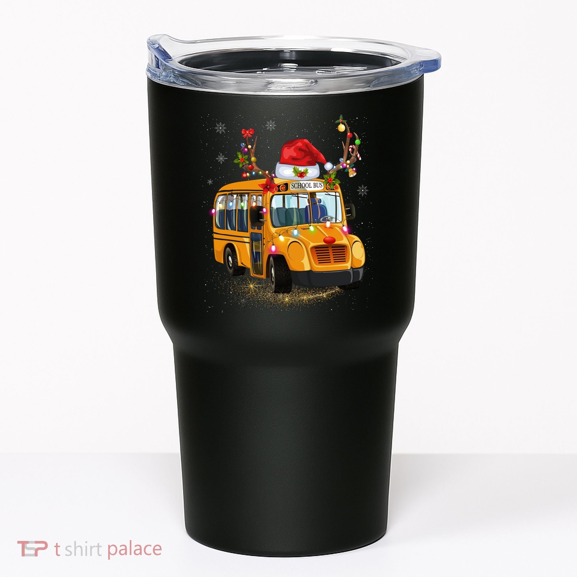 Funny School Bus Reindeer Santa Christmas School Bus Driver Tumbler