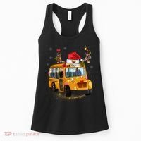 Funny School Bus Reindeer Santa Christmas School Bus Driver Women's Tank Top thumb 0