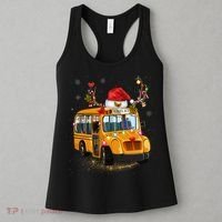 Funny School Bus Reindeer Santa Christmas School Bus Driver Women's Tank Top thumb 3