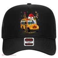 Funny School Bus Reindeer Santa Christmas School Bus Driver Hat thumb 0