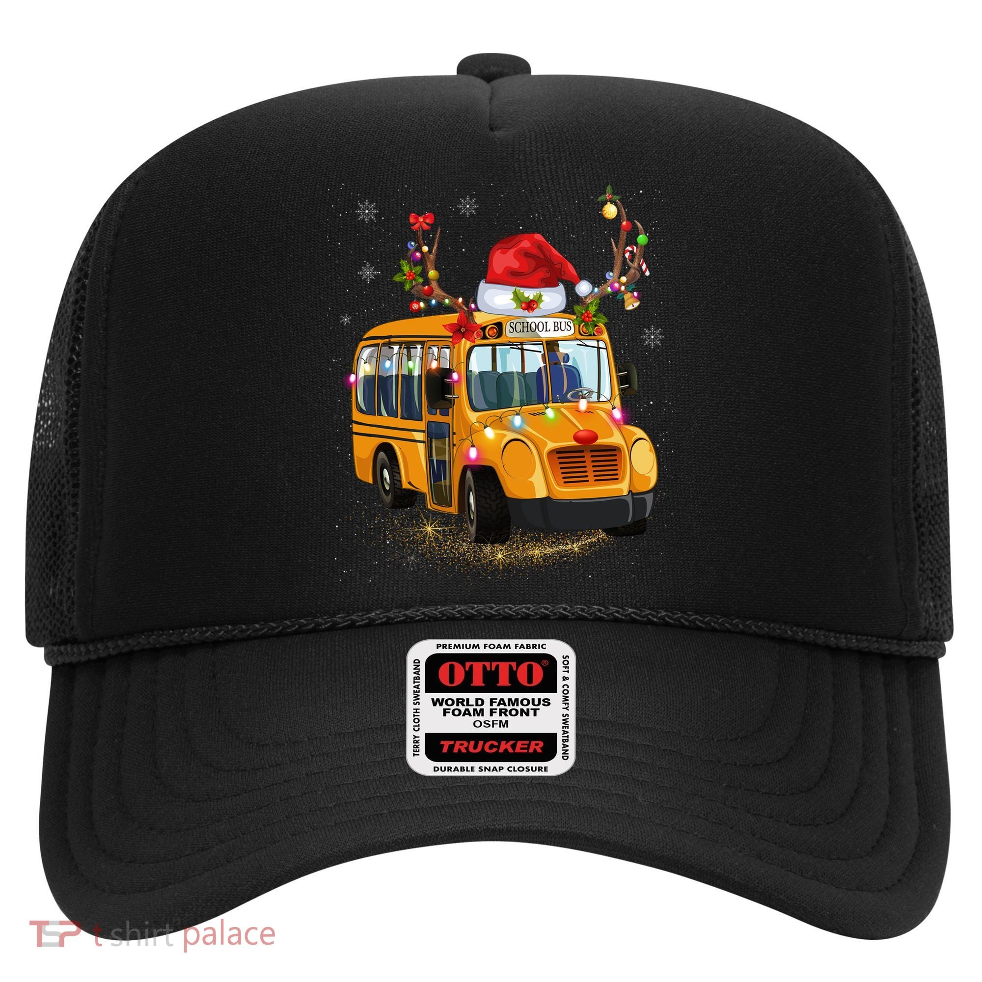 Funny School Bus Reindeer Santa Christmas School Bus Driver Hat
