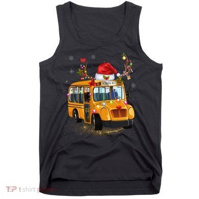 Funny School Bus Reindeer Santa Christmas School Bus Driver Tank Top