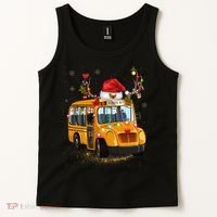 Funny School Bus Reindeer Santa Christmas School Bus Driver Tank Top thumb 2
