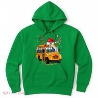 Funny School Bus Reindeer Santa Christmas School Bus Driver Hoodie thumb 0