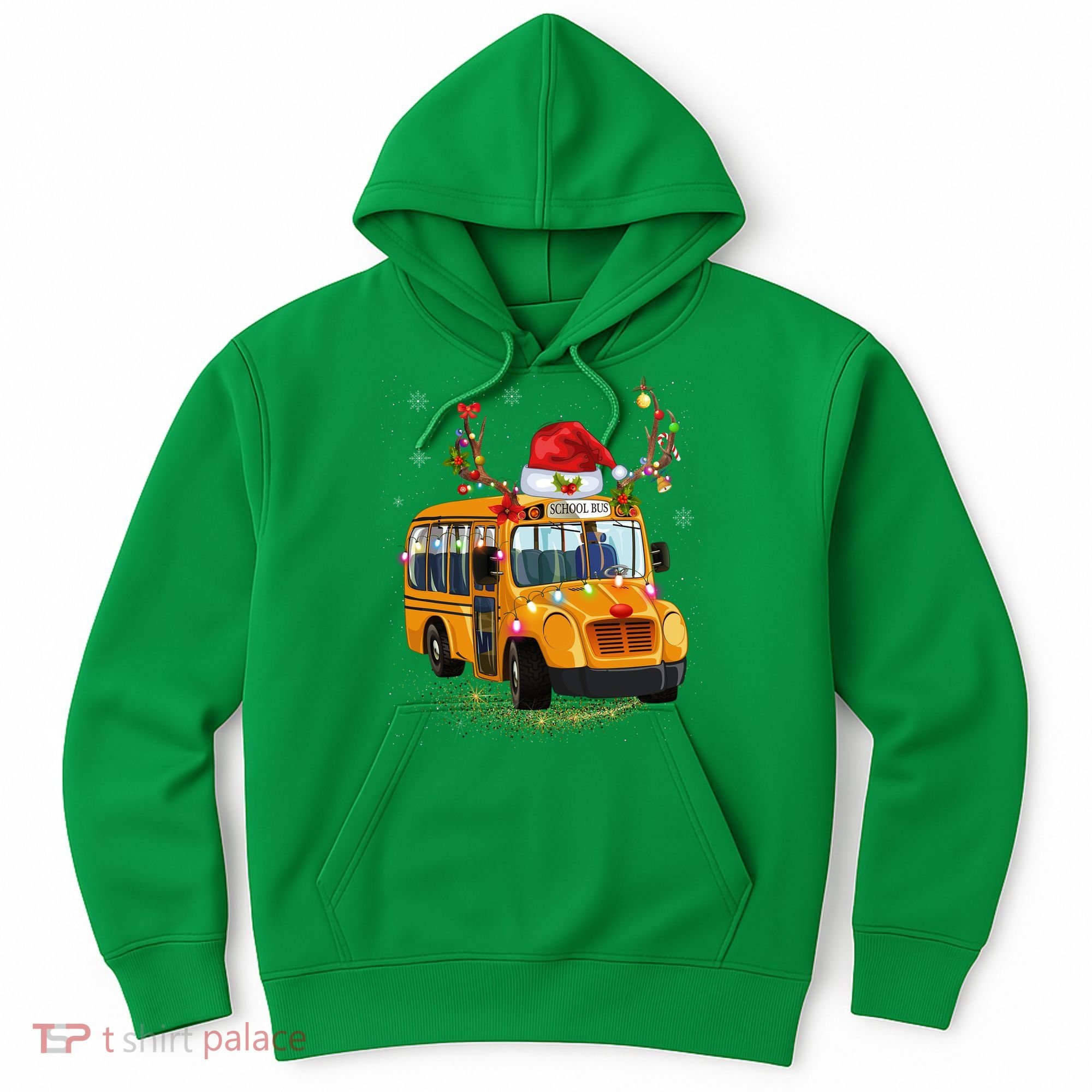 Funny School Bus Reindeer Santa Christmas School Bus Driver Hoodie