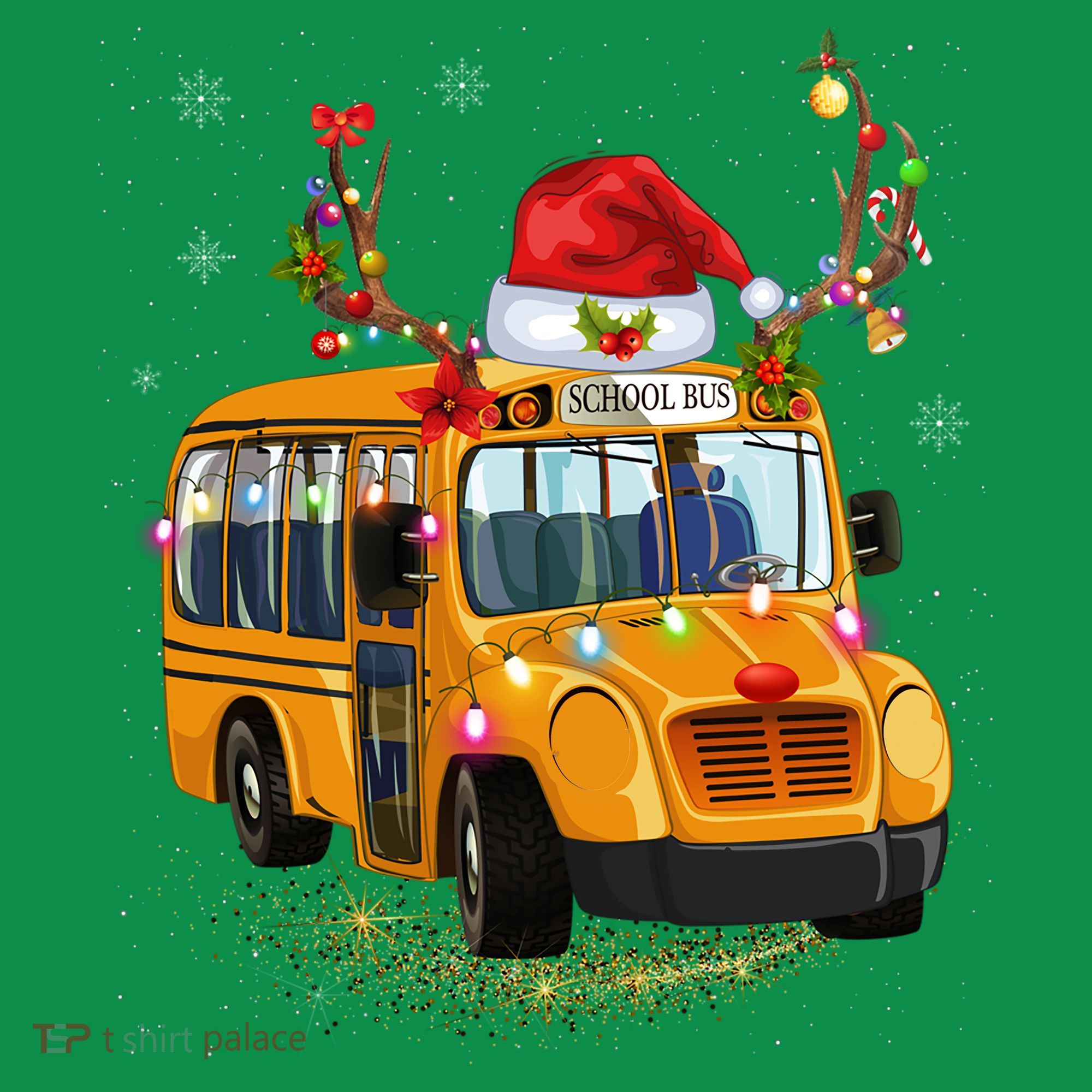 Funny School Bus Reindeer Santa Christmas School Bus Driver Sweatshirt