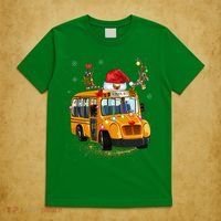 Funny School Bus Reindeer Santa Christmas School Bus Driver T-Shirt thumb 5