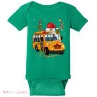 Funny School Bus Reindeer Santa Christmas School Bus Driver Baby Bodysuit thumb 0