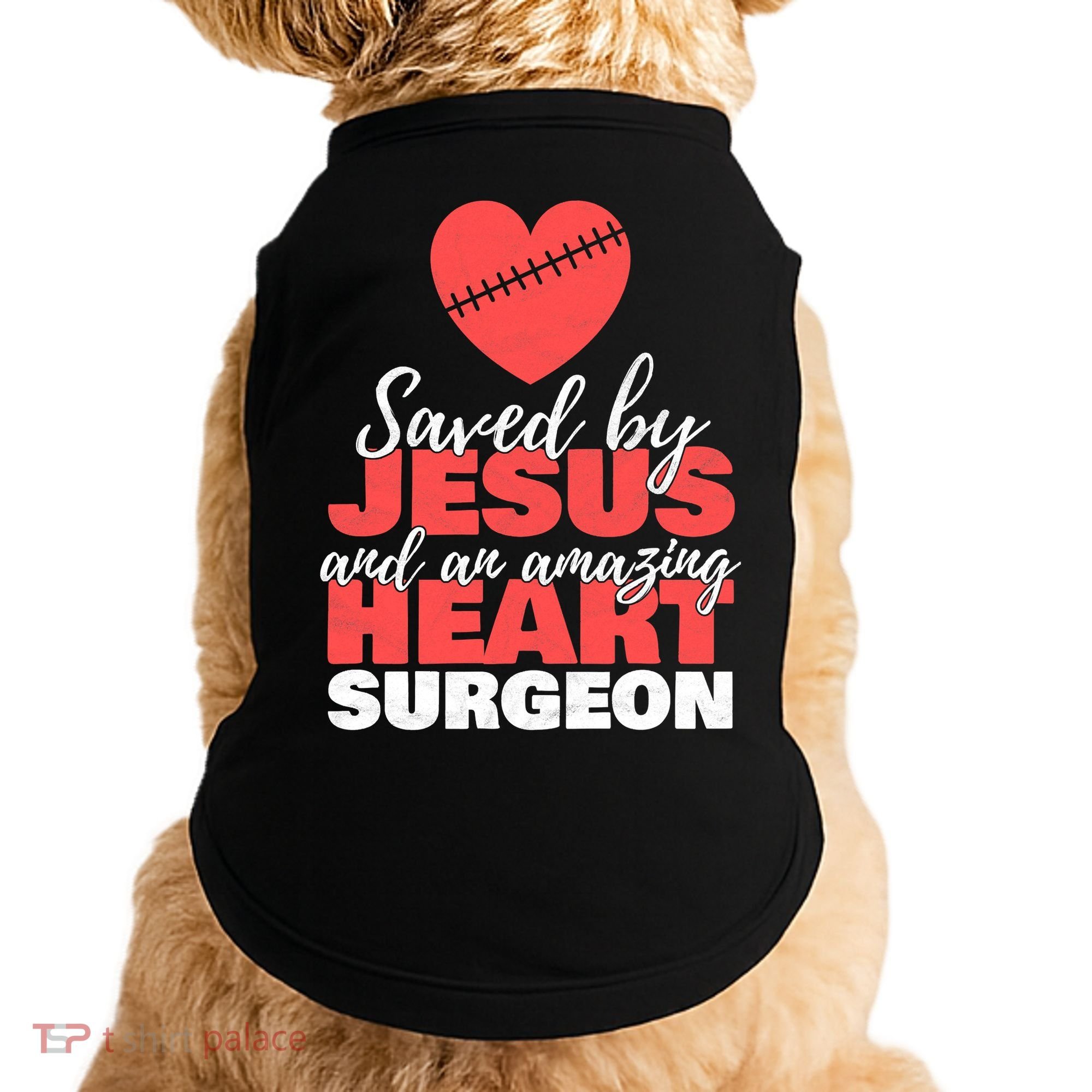 Funny Saved By Jesus Heart Surgeon Surgery Survivor Doggie Tank