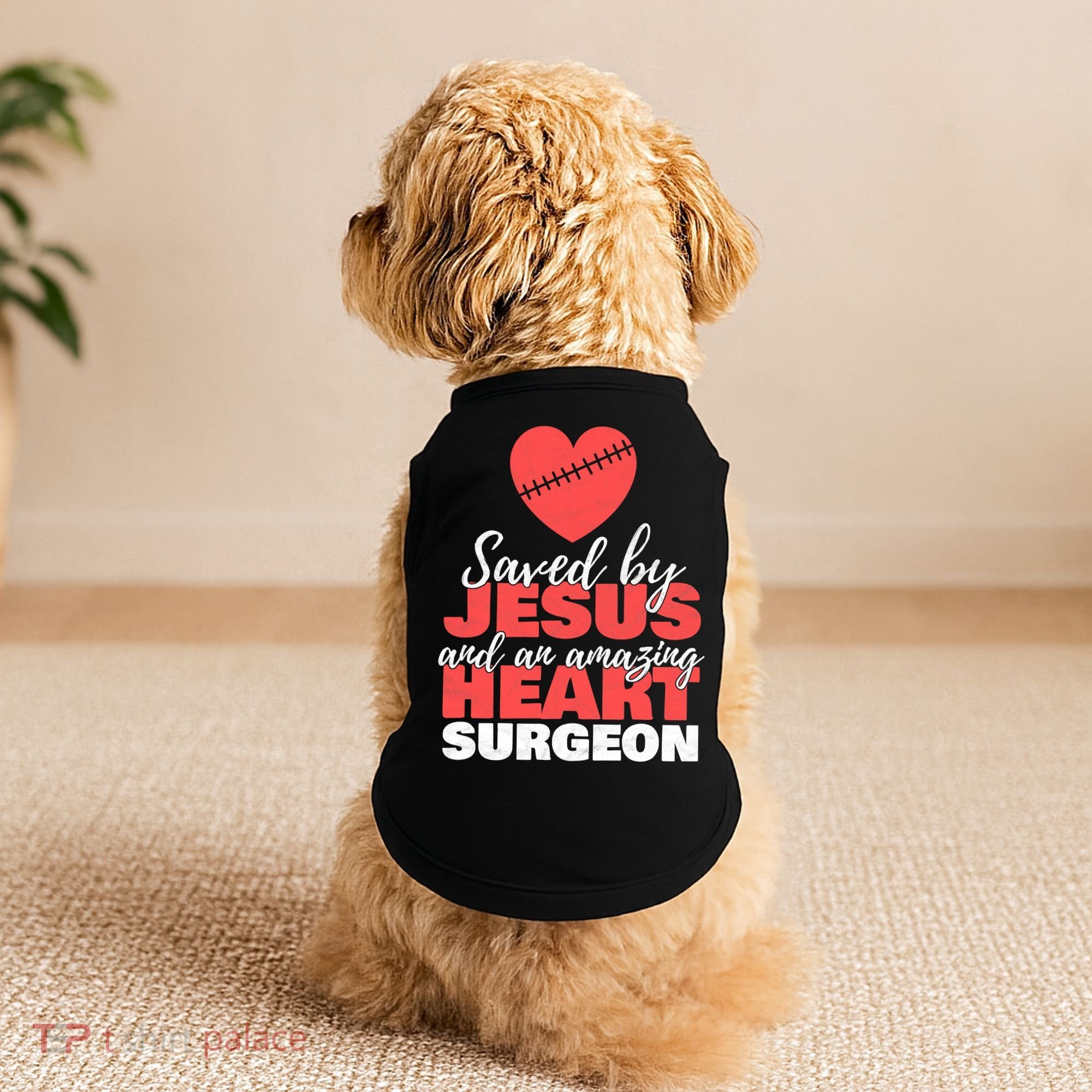 Funny Saved By Jesus Heart Surgeon Surgery Survivor Doggie Tank