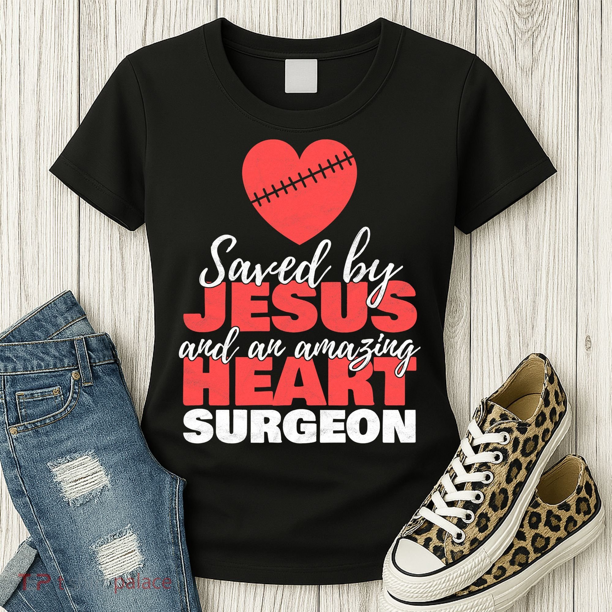 Funny Saved By Jesus Heart Surgeon Surgery Survivor Women's T-Shirt