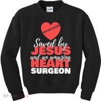Funny Saved By Jesus Heart Surgeon Surgery Survivor Kids Sweatshirt thumb 0