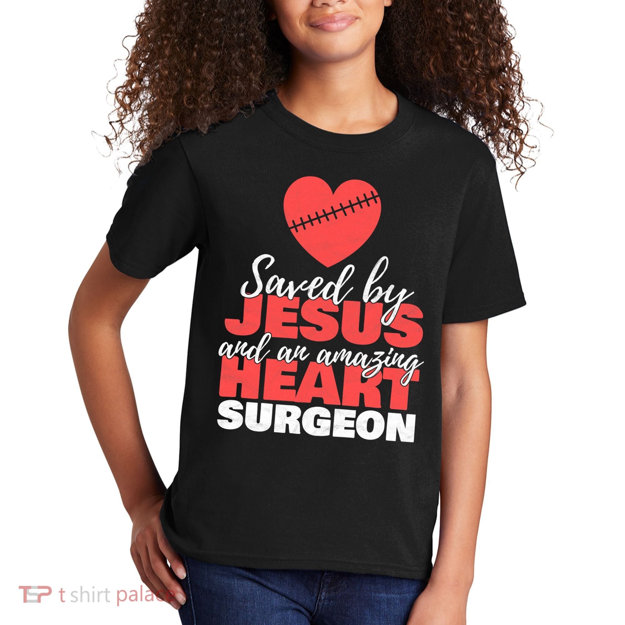Funny Saved By Jesus Heart Surgeon Surgery Survivor Kids T-Shirt