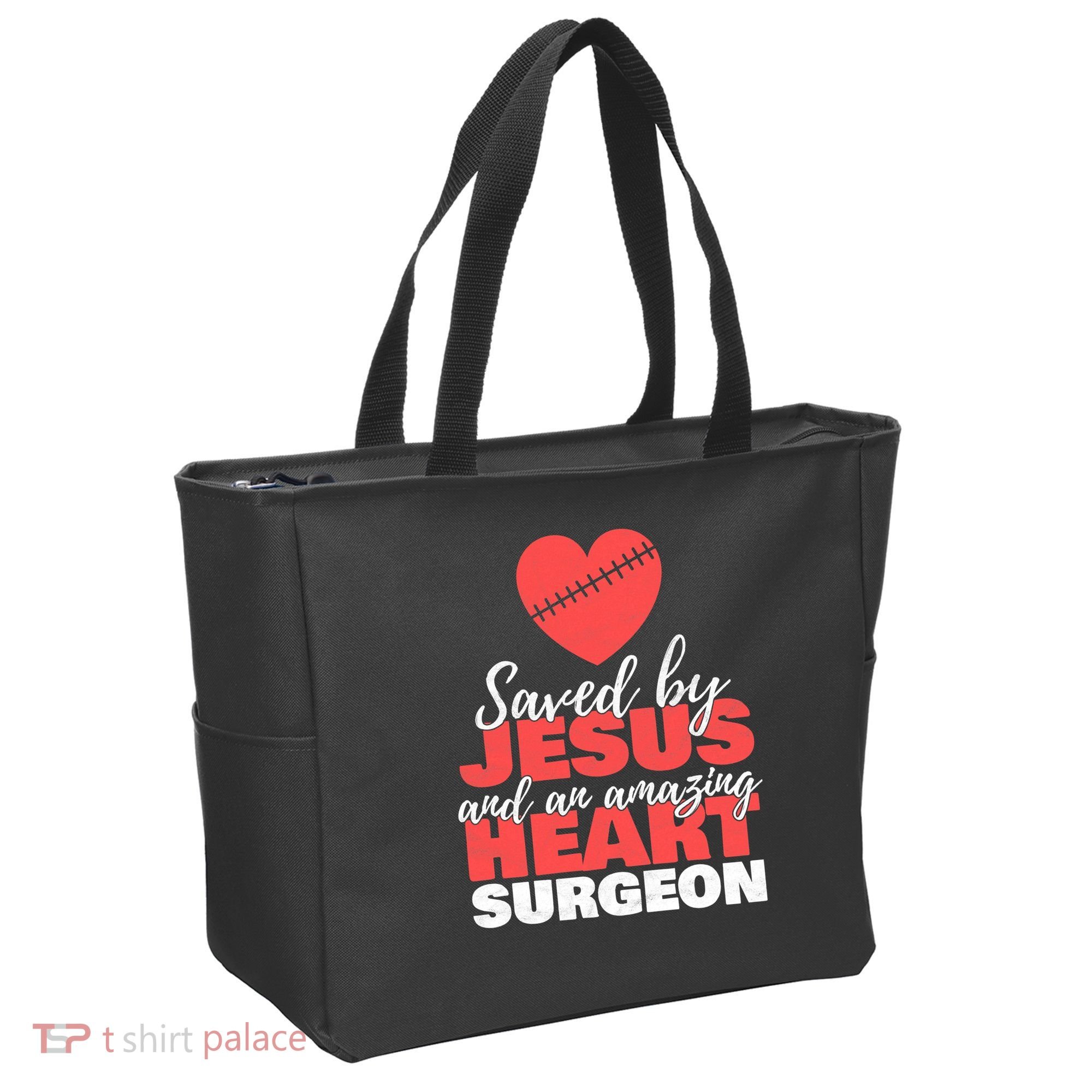 Funny Saved By Jesus Heart Surgeon Surgery Survivor Tote Bag