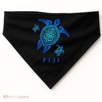 Fiji Sea Blue Tribal Turtle USA-Made Doggie Bandana thumb 0