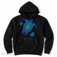 Fiji Sea Blue Tribal Turtle Hoodie thumb 0