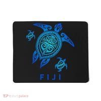 Fiji Sea Blue Tribal Turtle Mousepad thumb 0