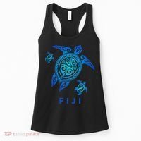 Fiji Sea Blue Tribal Turtle Women's Tank Top thumb 0