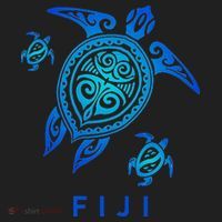 Fiji Sea Blue Tribal Turtle Hat thumb 2