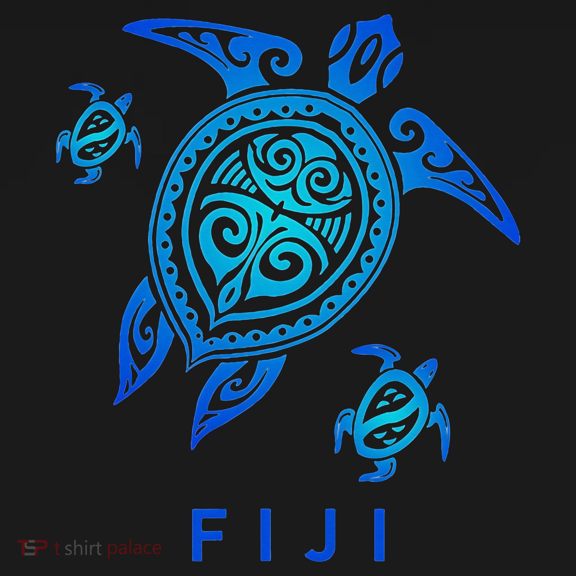 Fiji Sea Blue Tribal Turtle Toddler Hoodie