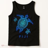 Fiji Sea Blue Tribal Turtle Tank Top thumb 2